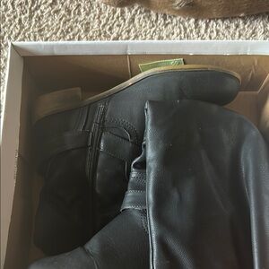 XOXO Black Leather Knee-High Boots